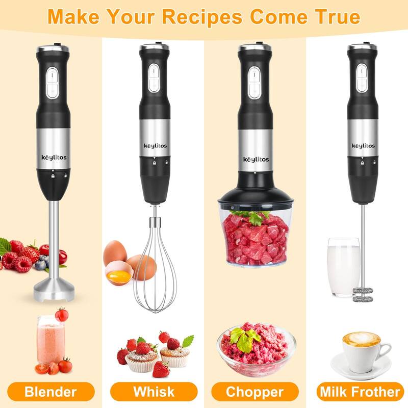 5 in 1 Immersion Hand Blender Mixer, [Upgraded] 1000W Handheld Stick